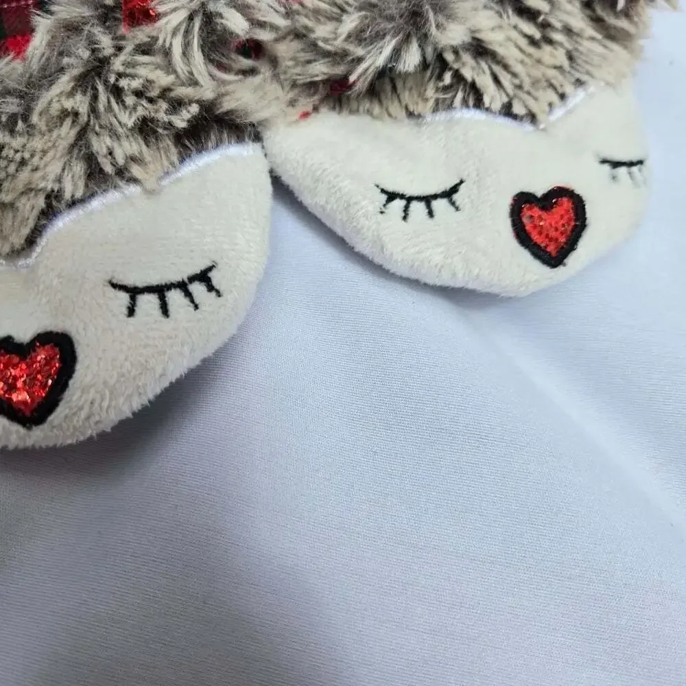 Adorable Furry Kids Slippers with Red Accents